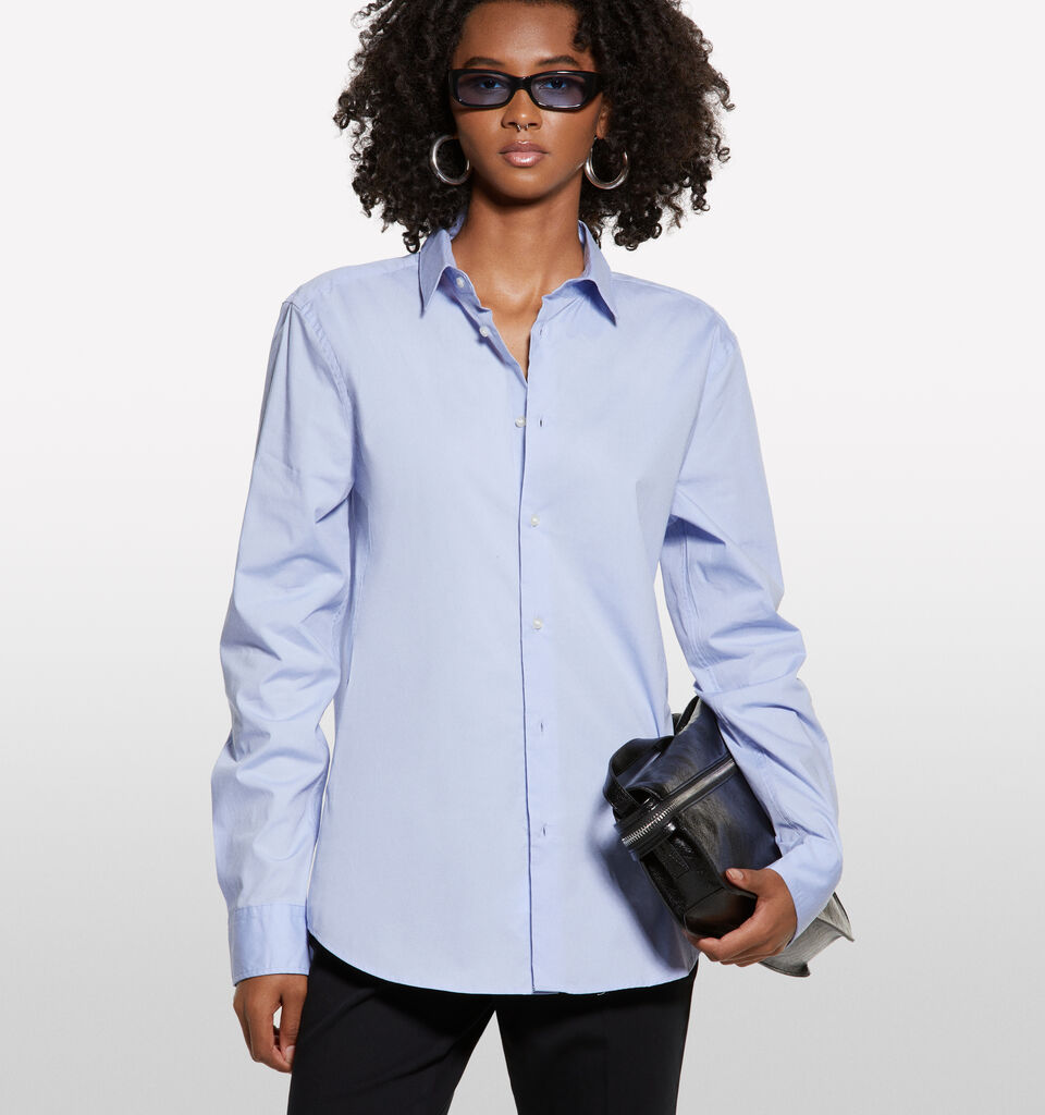 Hellblaues Slim Fit-Hemd - hemden für damen - Azurblau | Sisley image number 3